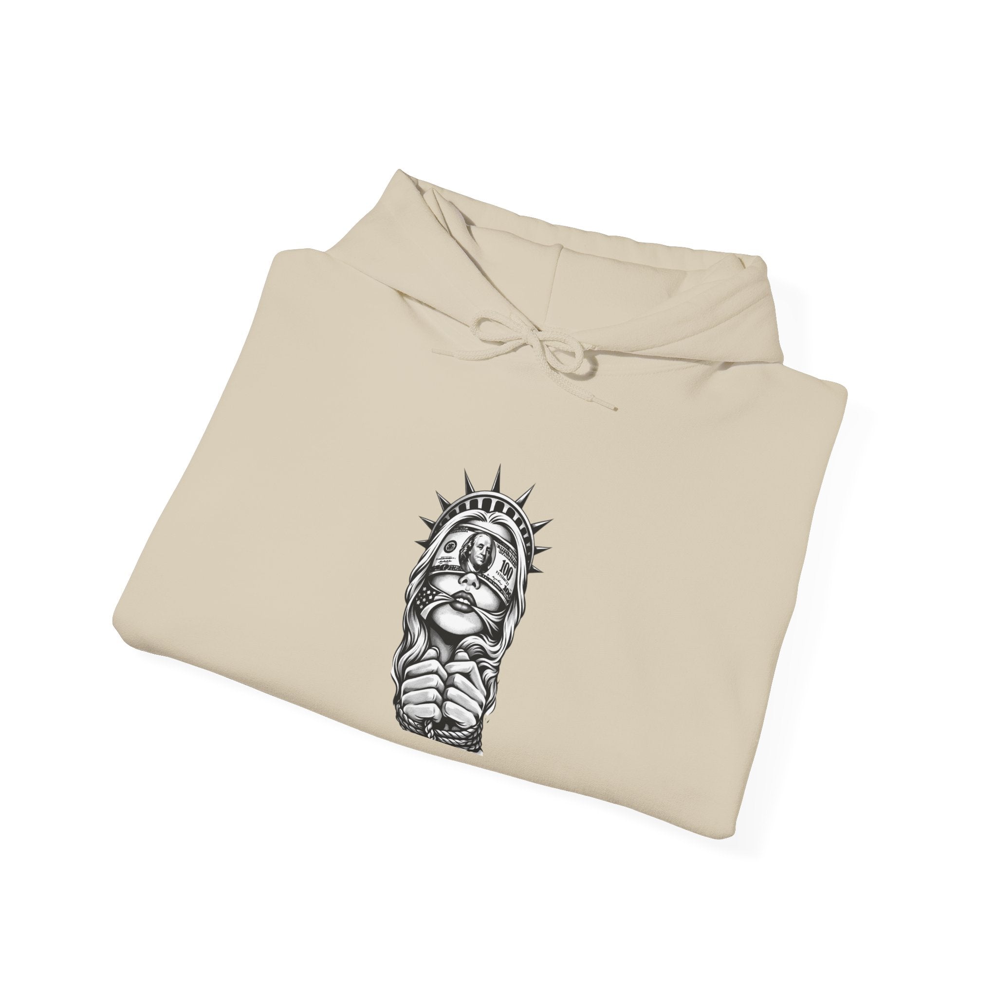 Statue of Liberty Prayer Hands Hoodie — Gothic Liberty Graphic Sweatshirt