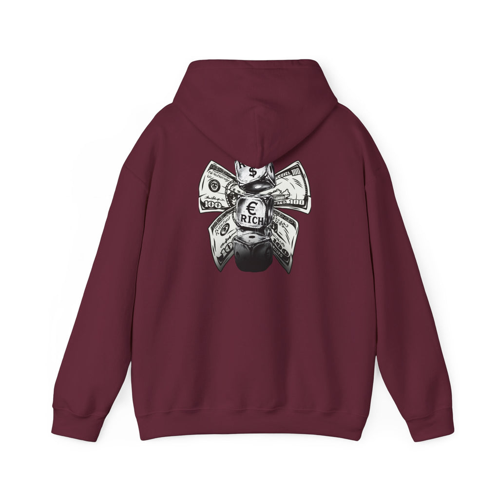 Money Bow Hoodie — Graphic Dollar Knot “Get Rich” Pullover