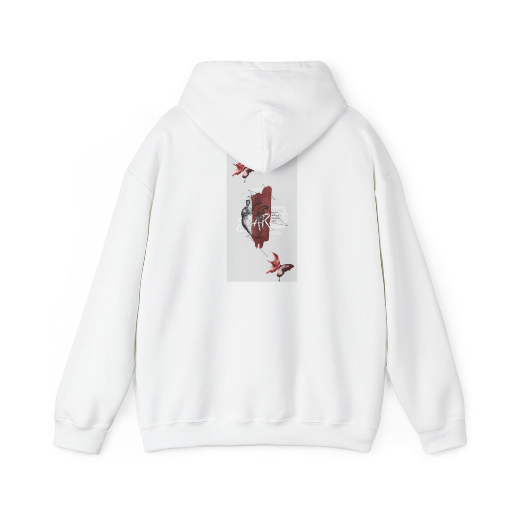 Hoodie — Romantic Red Rose & Butterflies Graphic Hoodie