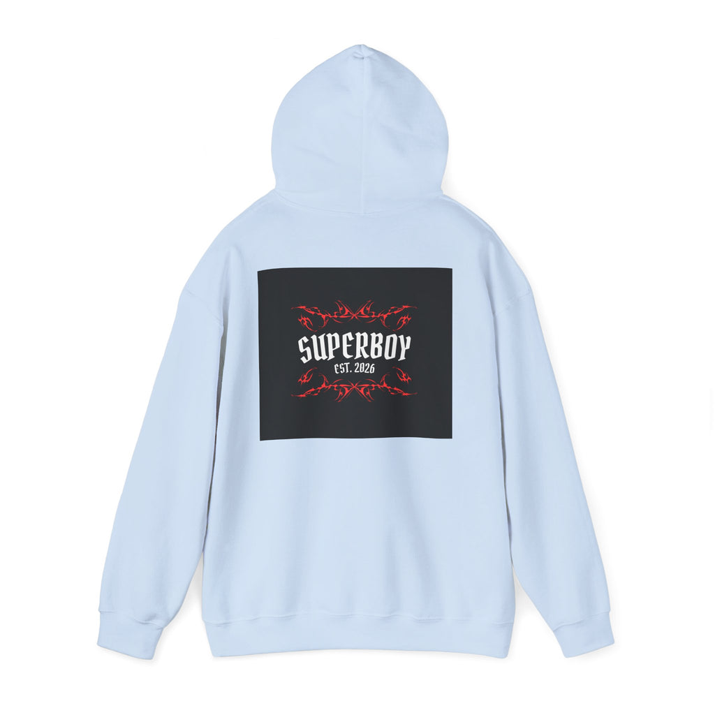 Superboy Hoodie — Vintage Crest 'Superboy Est. 2026' Graphic Pullover