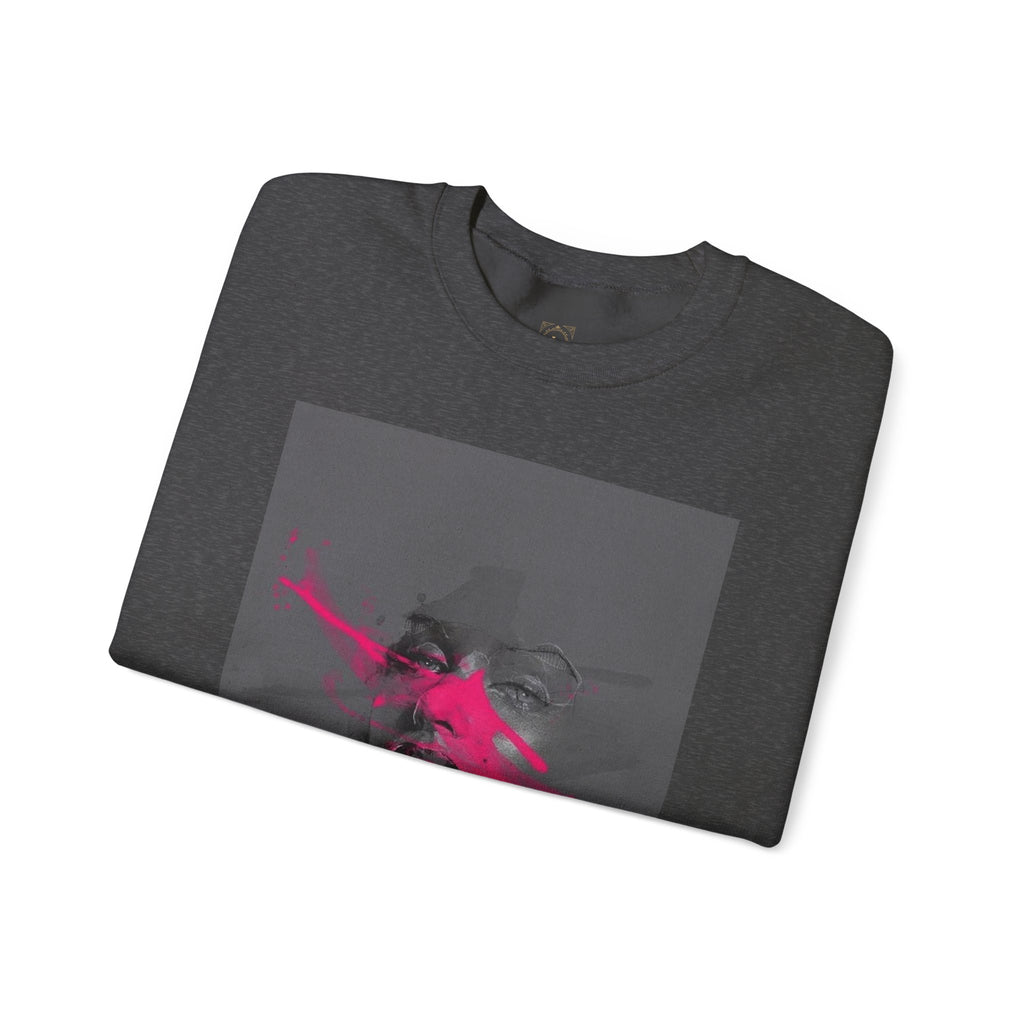 Graphic Sweatshirt — 'Out of This World' Neon Portrait Crewneck