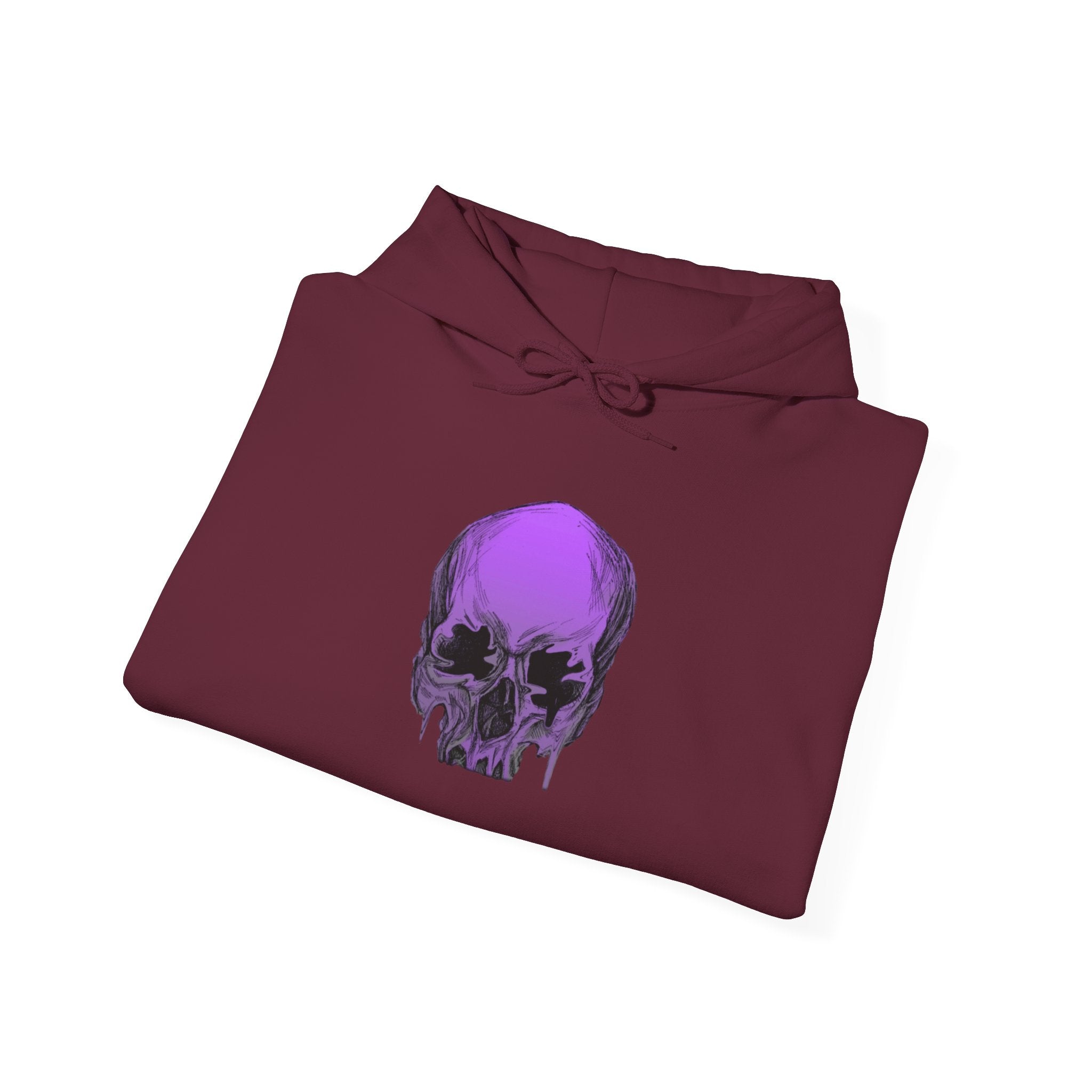 Purple Drip Skull Hoodie — Gothic Streetwear Pullover