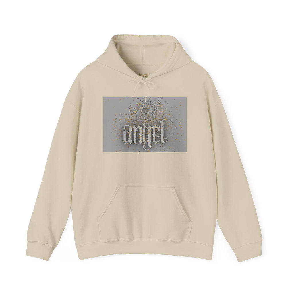 Angel Gothic Hoodie — White Graphic Hooded Sweatshirt