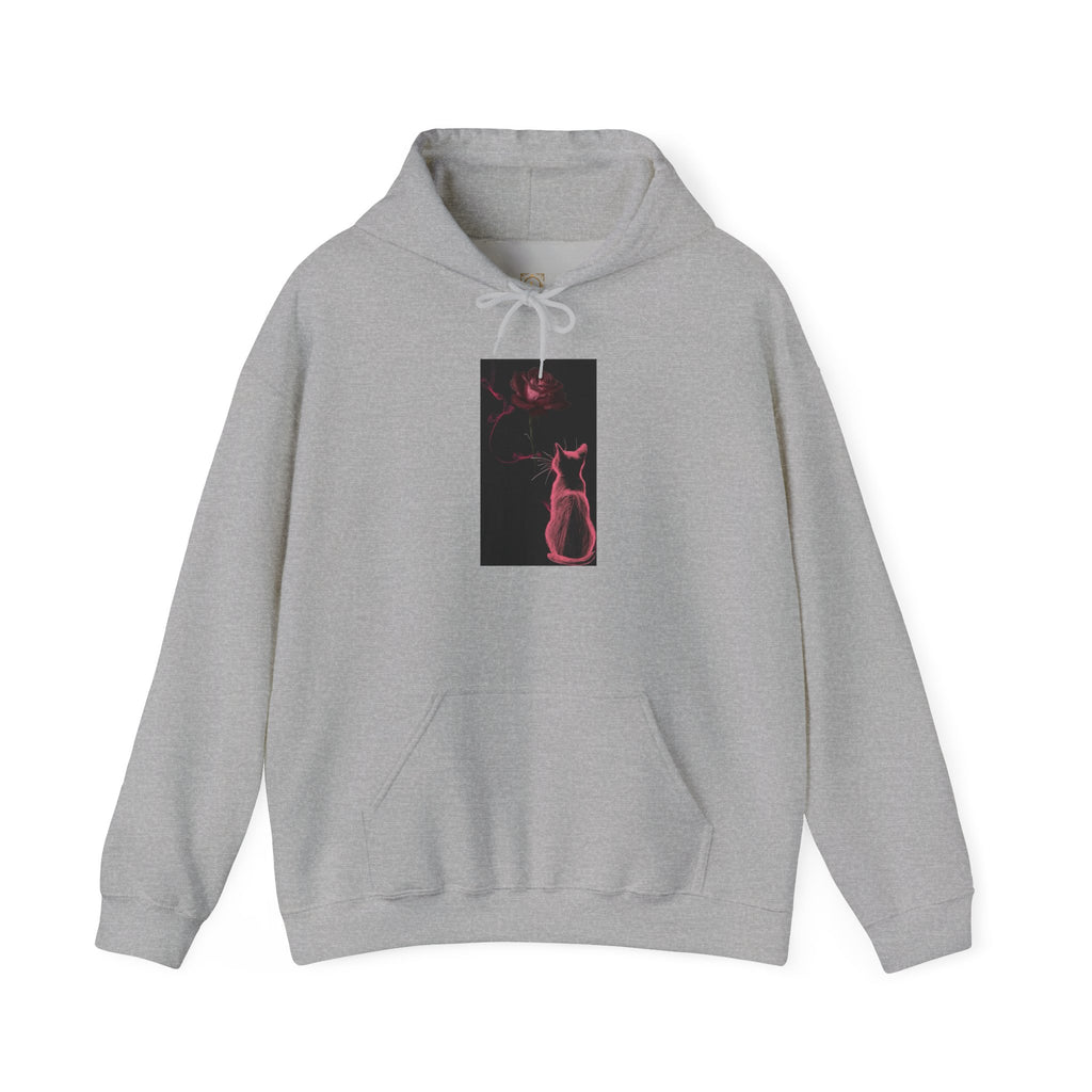 Cat Moonlight Hoodie — Neon Pink Cat Silhouette Sweatshirt