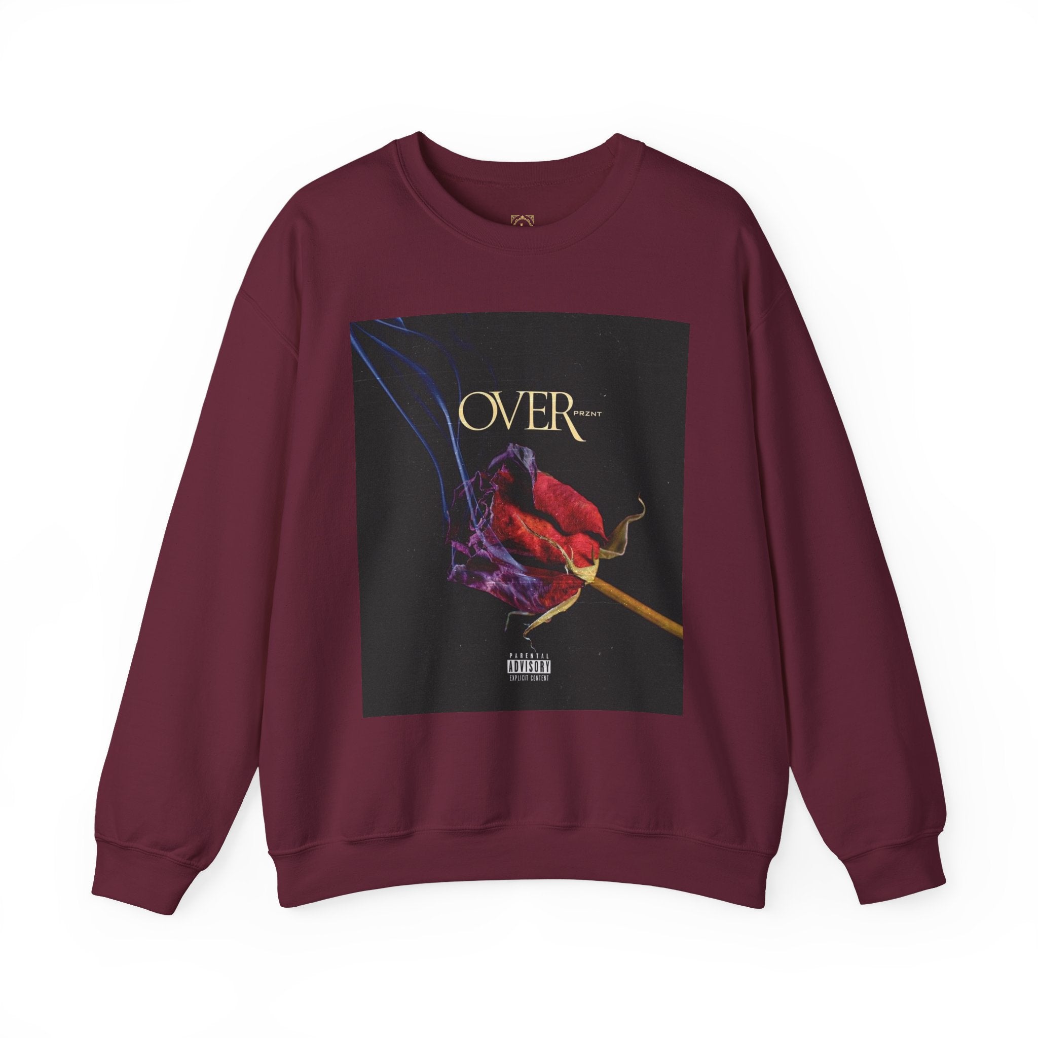Crewneck Sweatshirt - "OVER" Rose Graphic with Legaciess Gold Logo