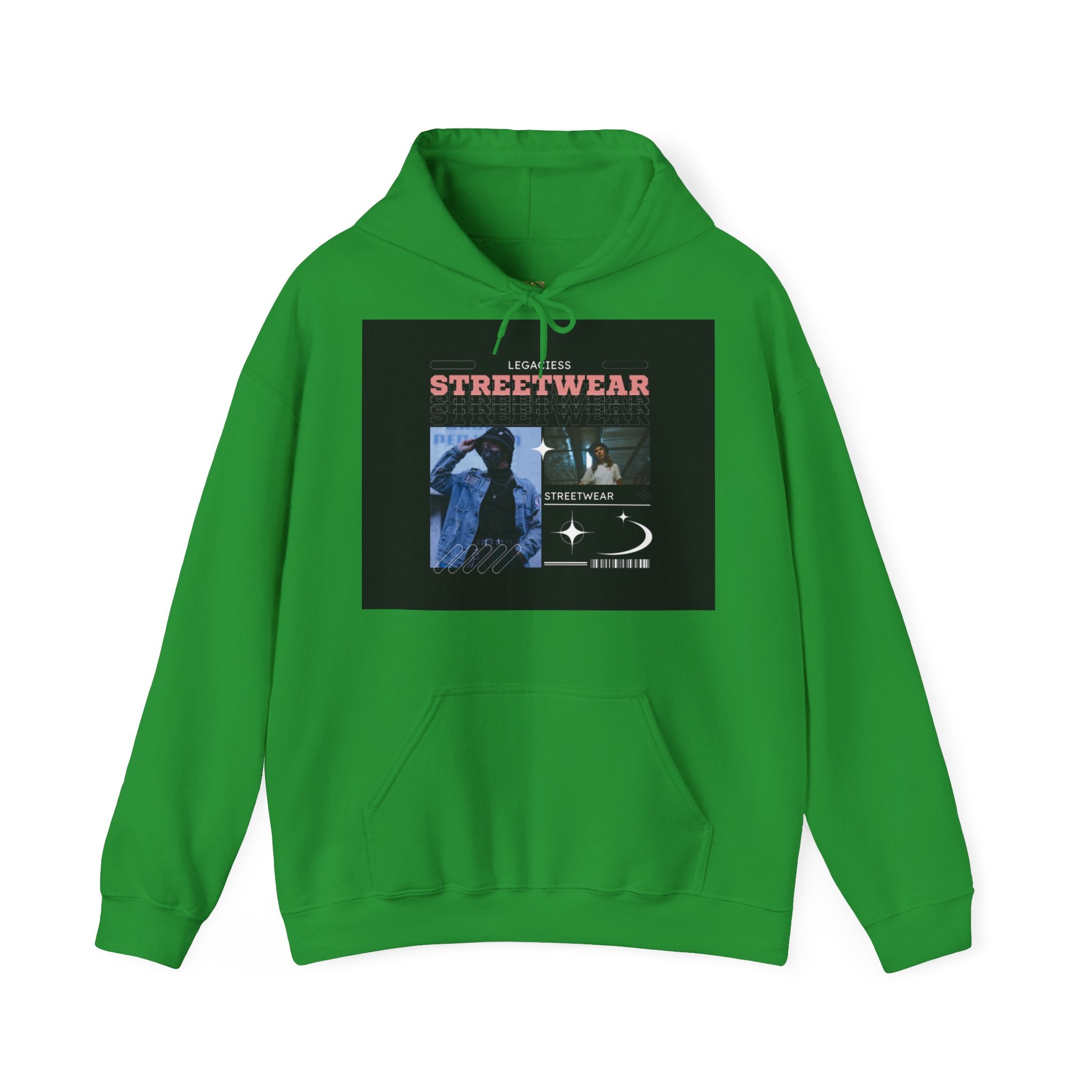 Streetwear Collage Hoodie — Retro Urban Graphic Sweatshirt