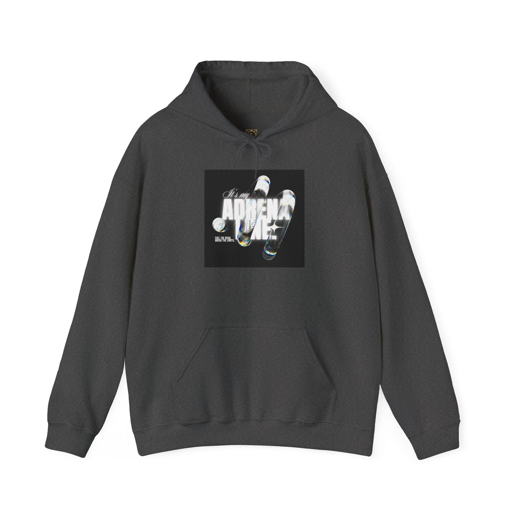 Bubble Text 'Adrenaline' Graphic Hoodie — Urban Streetwear Pullover