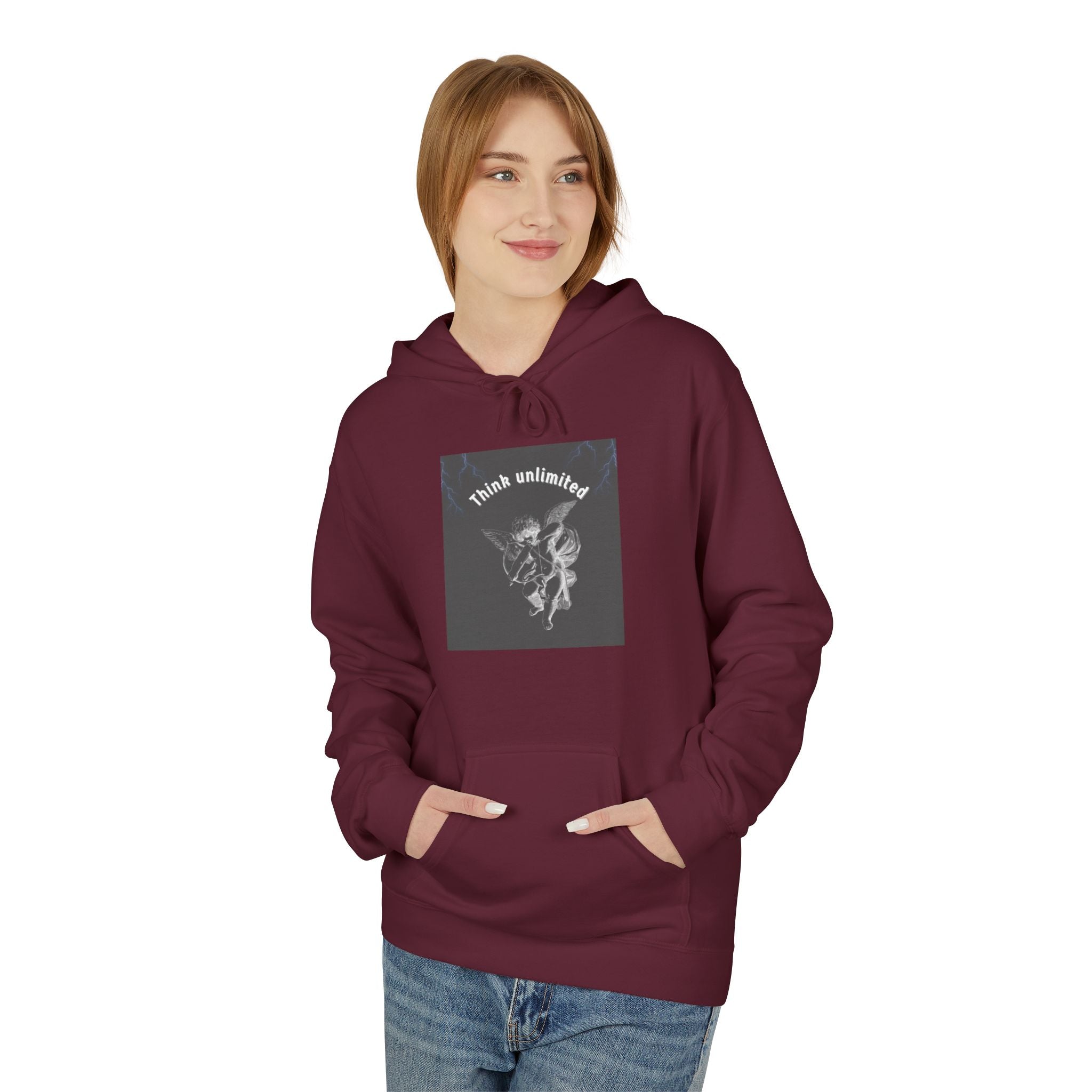 Think Unlimited Hoodie — Inspirational Angel Graphic Pullover