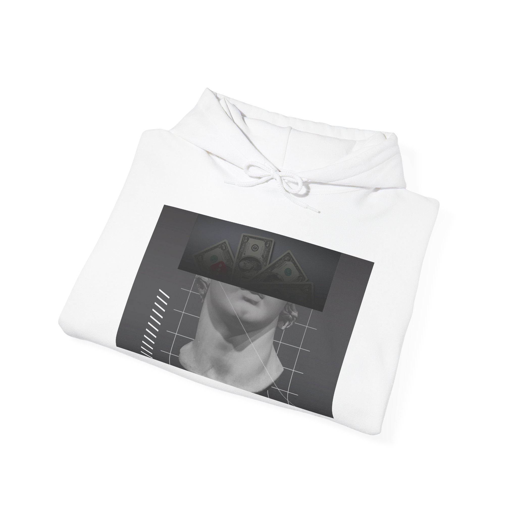 Graphic Hoodie — Black & White Glitch Portrait Hoodie