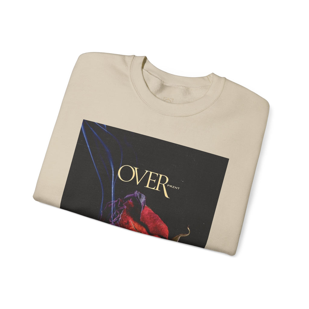 Crewneck Sweatshirt - "OVER" Rose Graphic with Legaciess Gold Logo