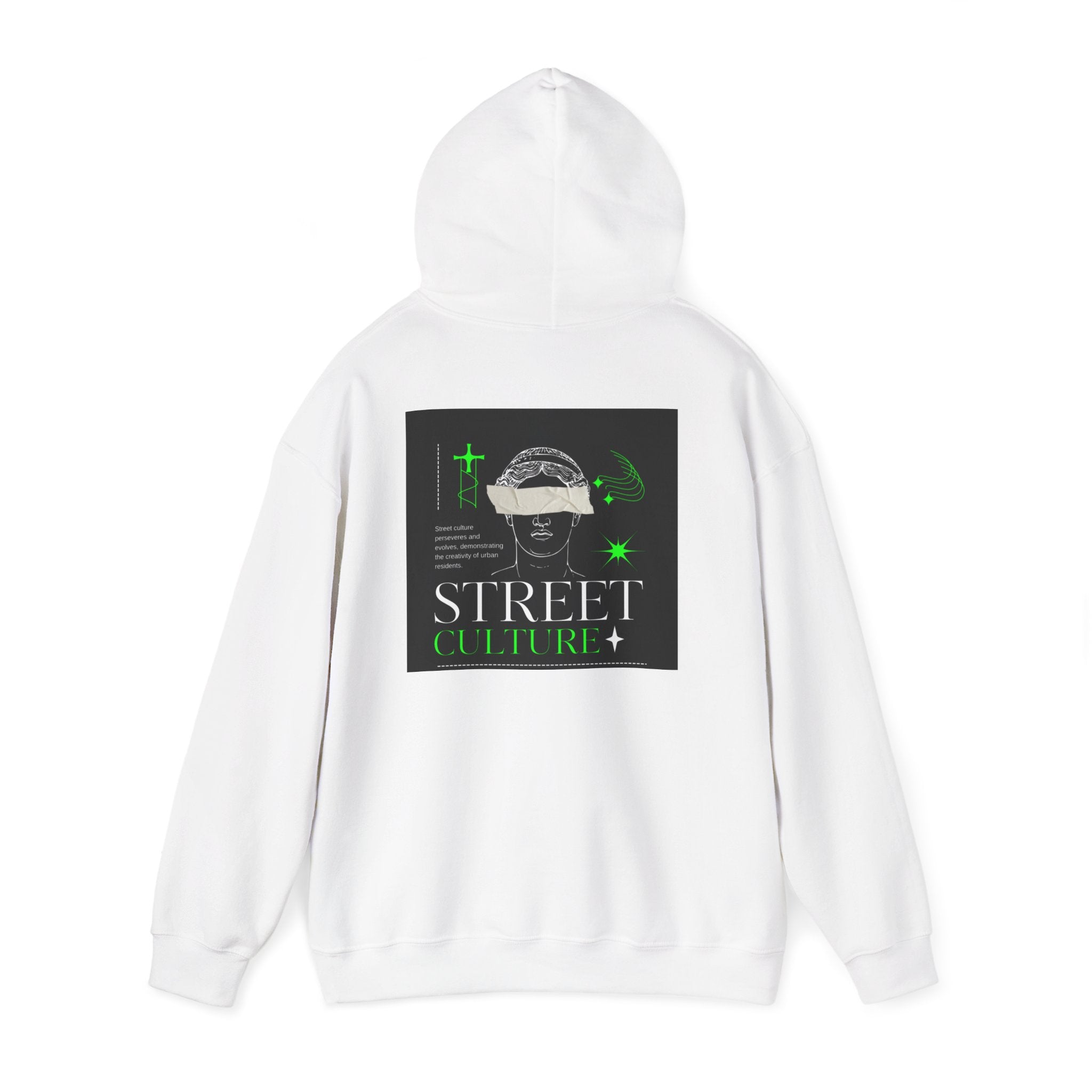 Street Culture Hoodie — Neon Green Graphic Urban Skull Sweatshirt