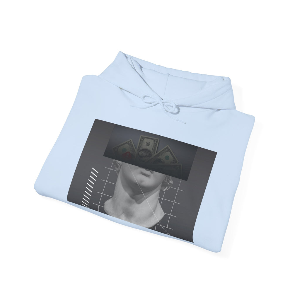 Graphic Hoodie — Black & White Glitch Portrait Hoodie