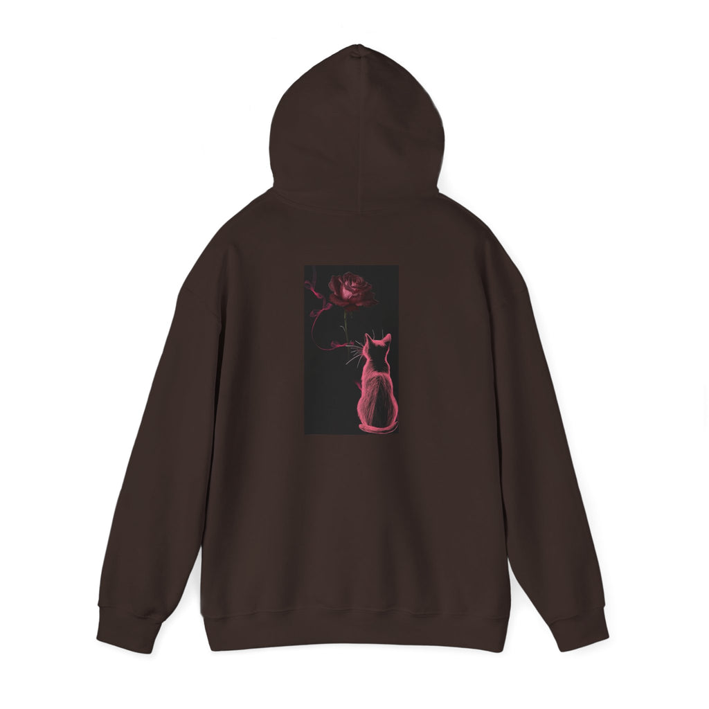 Cat Moonlight Hoodie — Neon Pink Cat Silhouette Sweatshirt