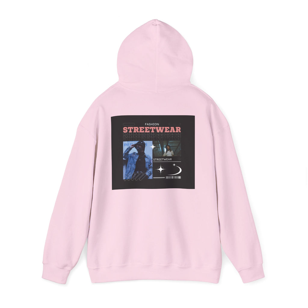 Streetwear Graphic Hoodie — Vintage Noir Collage "STREETWEAR" Design