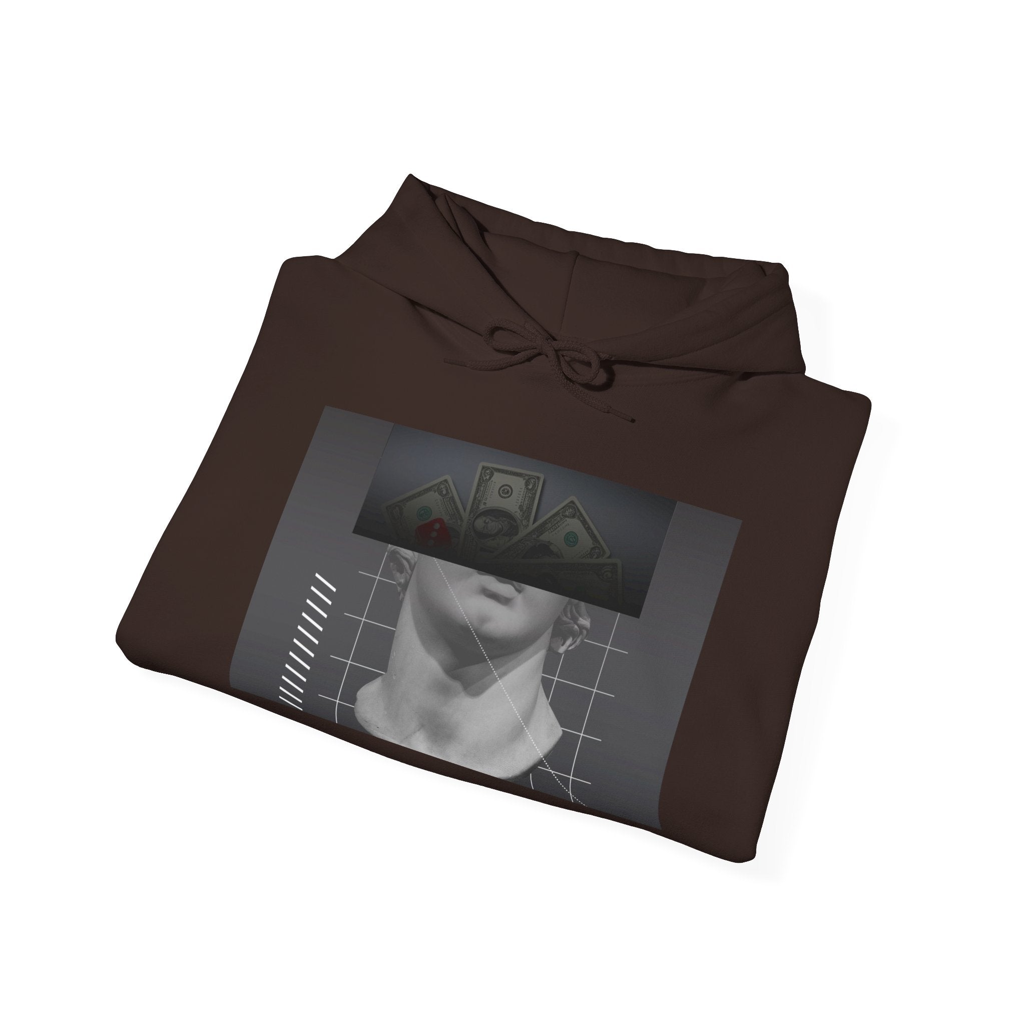 Graphic Hoodie — Black & White Glitch Portrait Hoodie