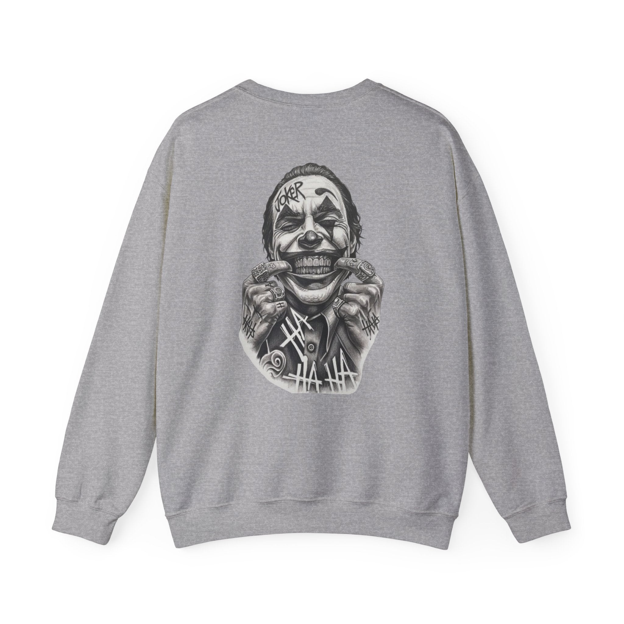Joker Smile Crewneck Sweatshirt — Grinning Clown Graphic Pullover