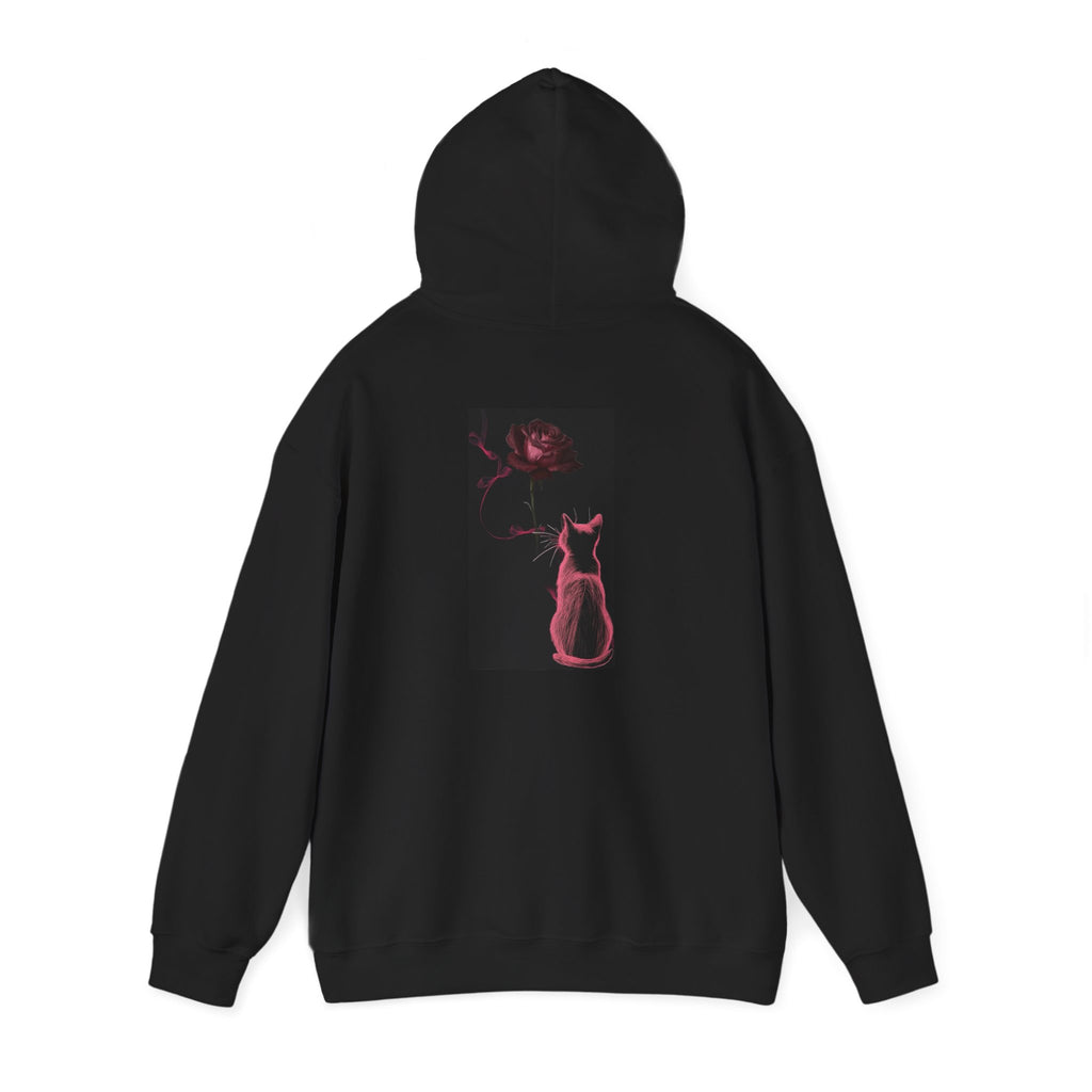 Cat Moonlight Hoodie — Neon Pink Cat Silhouette Sweatshirt