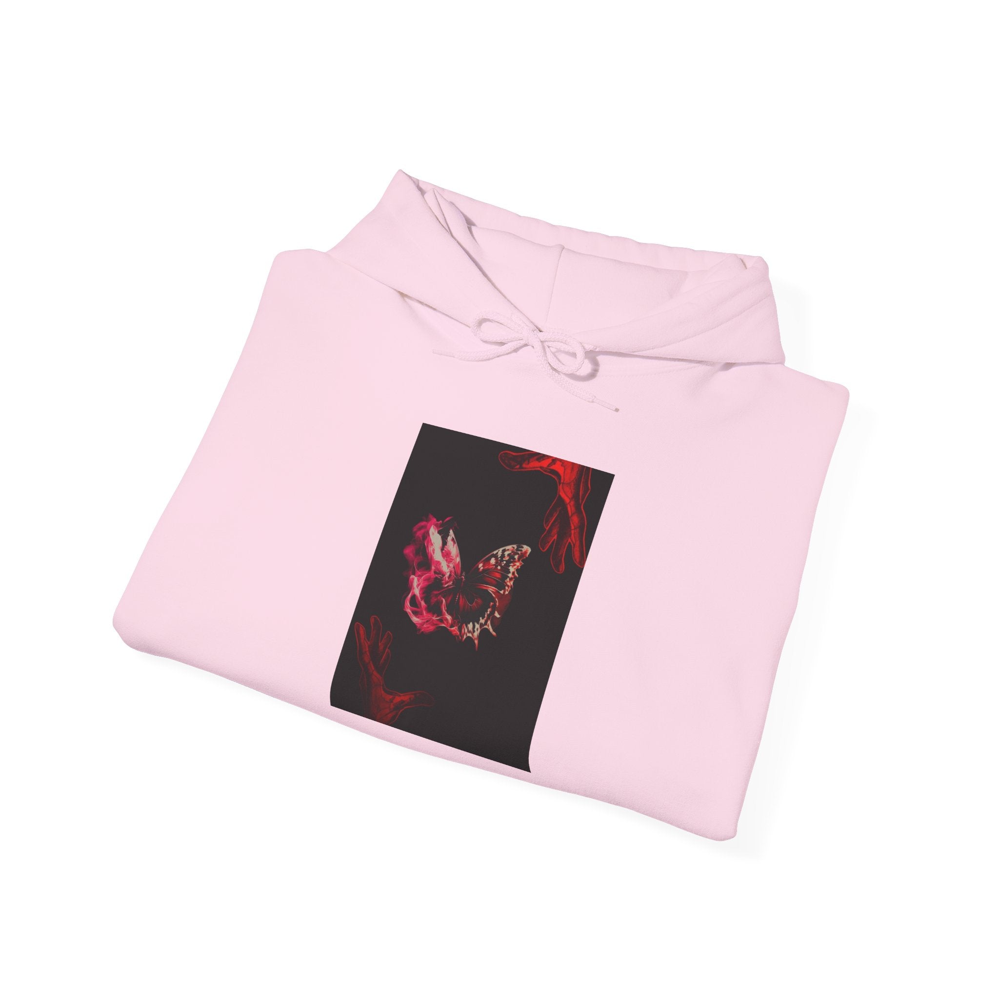 Floral Smoke Hoodie — Dark Red Rose Graphic Hooded Sweatshirt