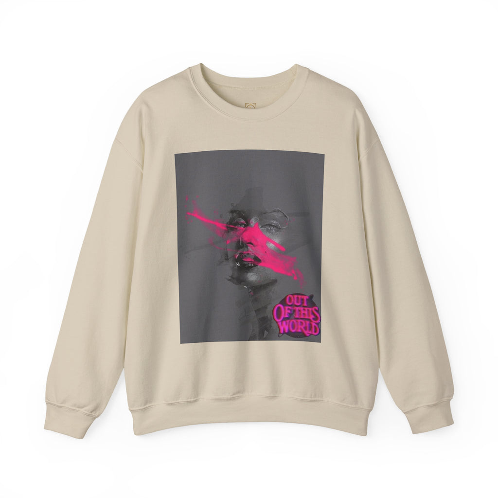Graphic Sweatshirt — 'Out of This World' Neon Portrait Crewneck