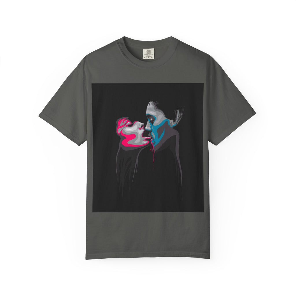 Abstract Neon Kiss T-Shirt — 'Legaciess' Back Logo Graphic Tee