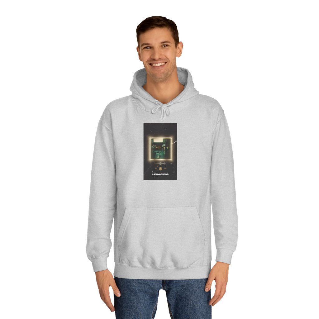 College Hoodie — Retro Neon Square Album Art Design