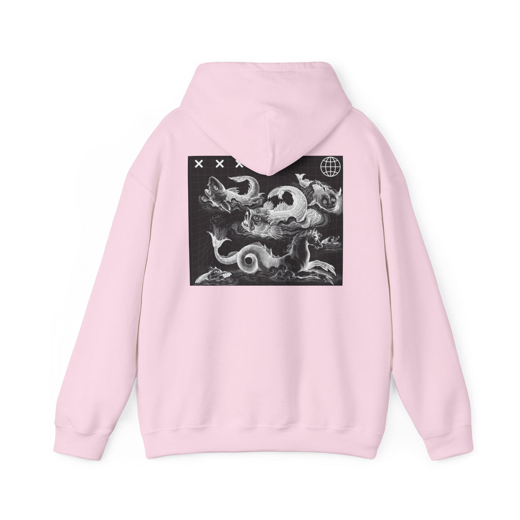 Skull Waves Hoodie — Gothic Nautical Skull Graphic Pullover