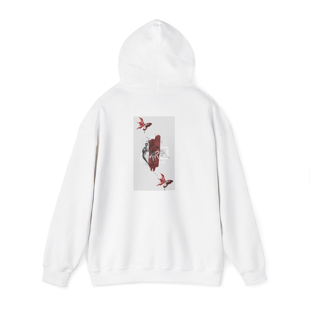 Hoodie — Romantic Red Rose & Butterflies Graphic Hoodie