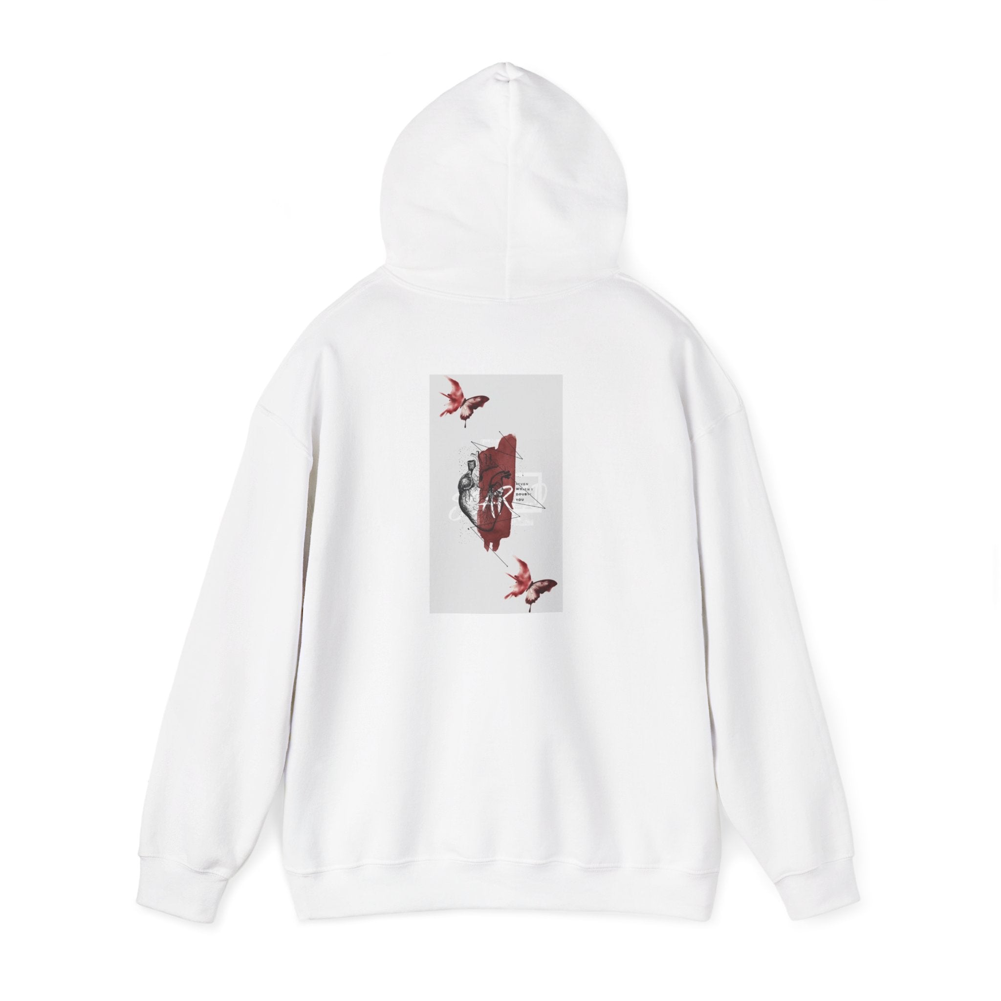 Hoodie — Romantic Red Rose & Butterflies Graphic Hoodie