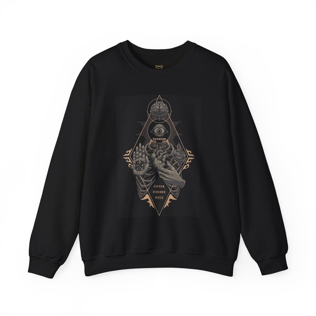 Crewneck Sweatshirt — Occult Skeleton Eye Graphic