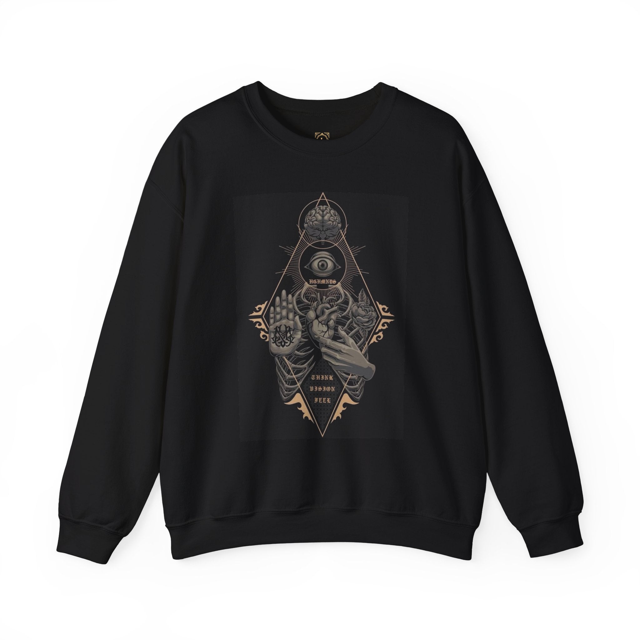Crewneck Sweatshirt — Occult Skeleton Eye Graphic