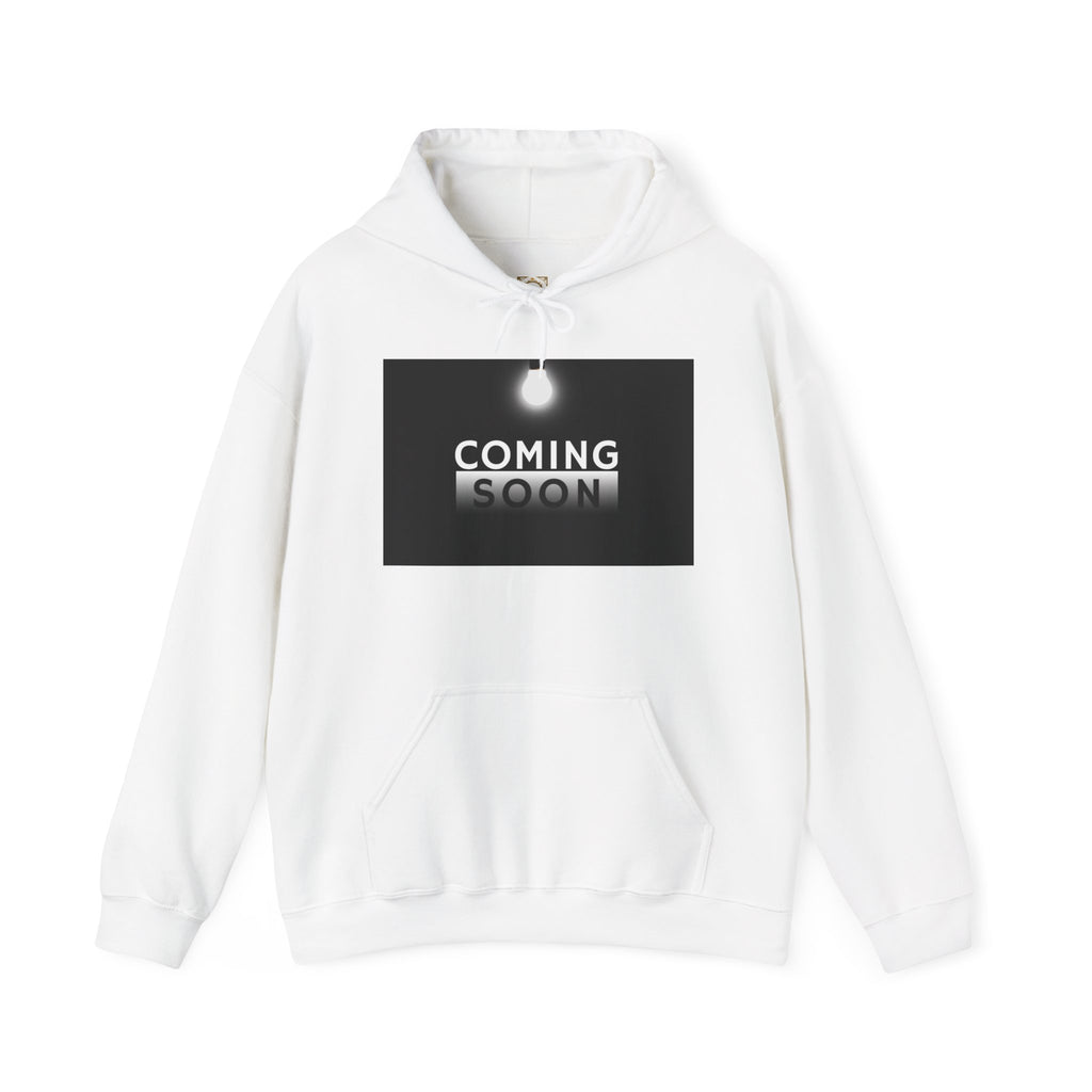 Coming Soon Hoodie - Minimal Neon Sign Pullover