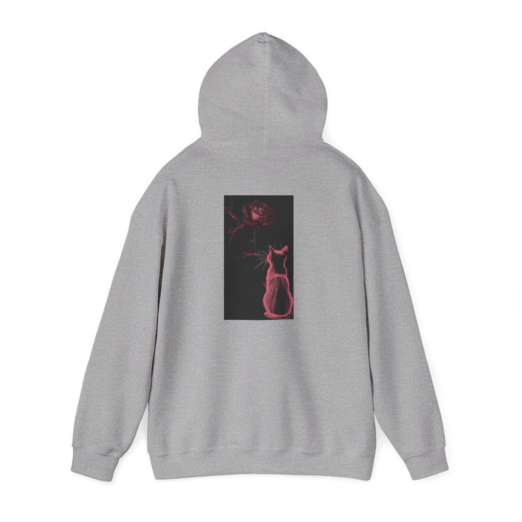 Cat Moonlight Hoodie — Neon Pink Cat Silhouette Sweatshirt