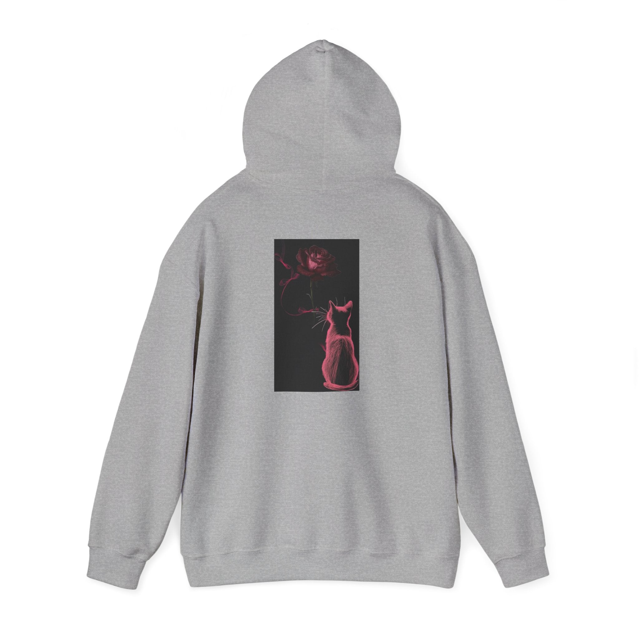 Cat Moonlight Hoodie — Neon Pink Cat Silhouette Sweatshirt