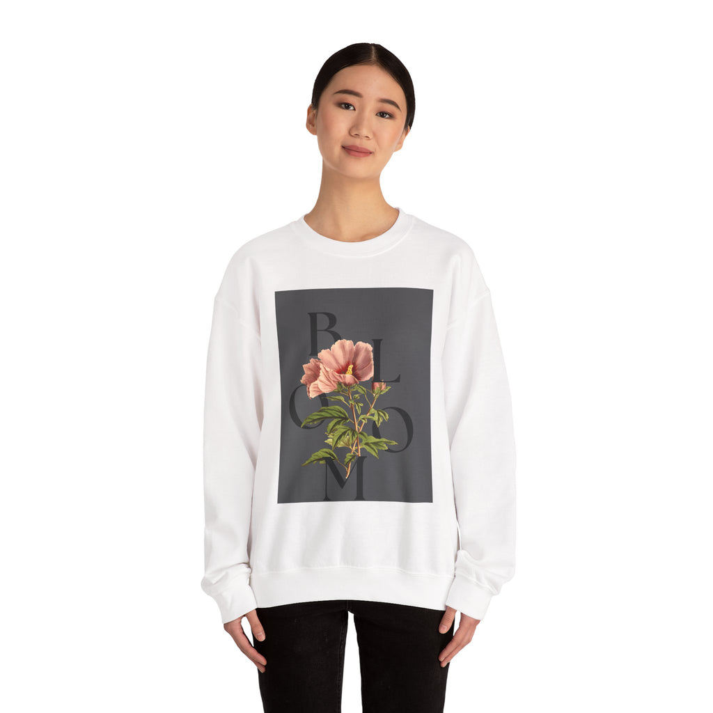 Floral Bloom Sweatshirt — Vintage Pink Flower Graphic Crewneck