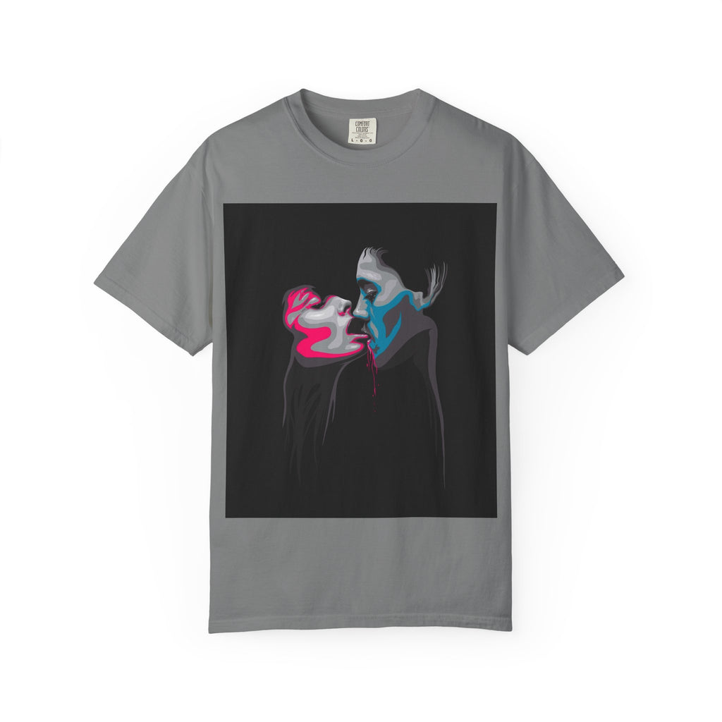 Abstract Neon Kiss T-Shirt — 'Legaciess' Back Logo Graphic Tee