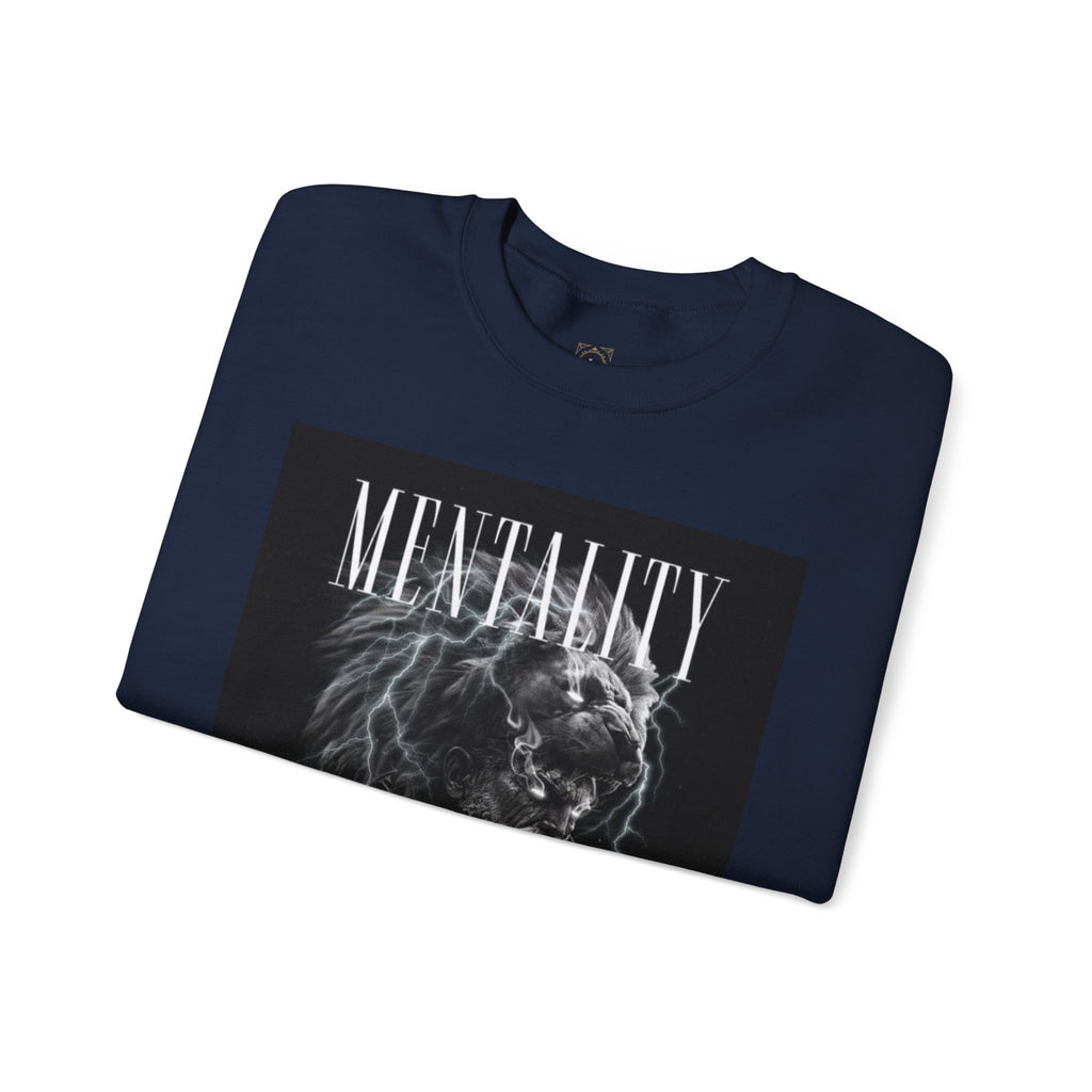 Crewneck Sweatshirt — 'MENTALITY' Lion Graphic | LEGACiESS Back Logo