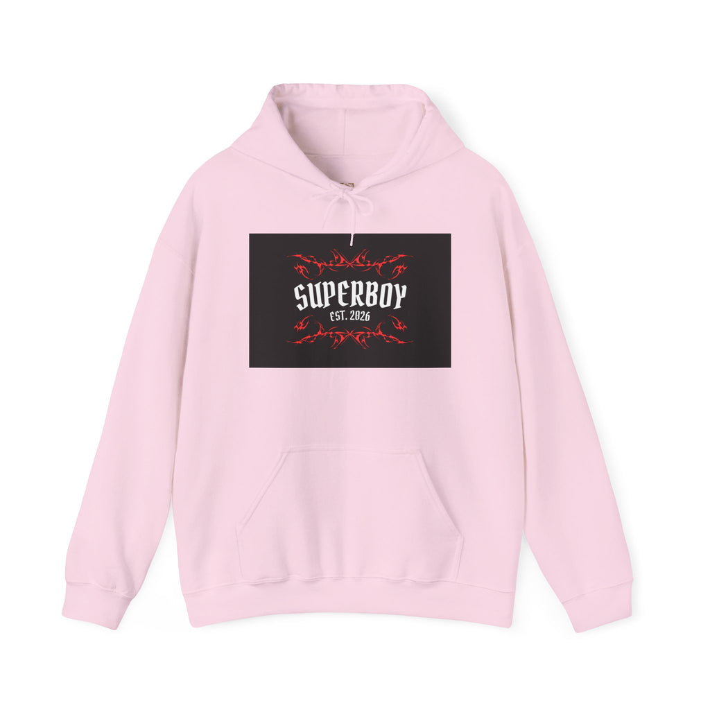 Superboy Hoodie — Vintage Crest 'Superboy Est. 2026' Graphic Pullover