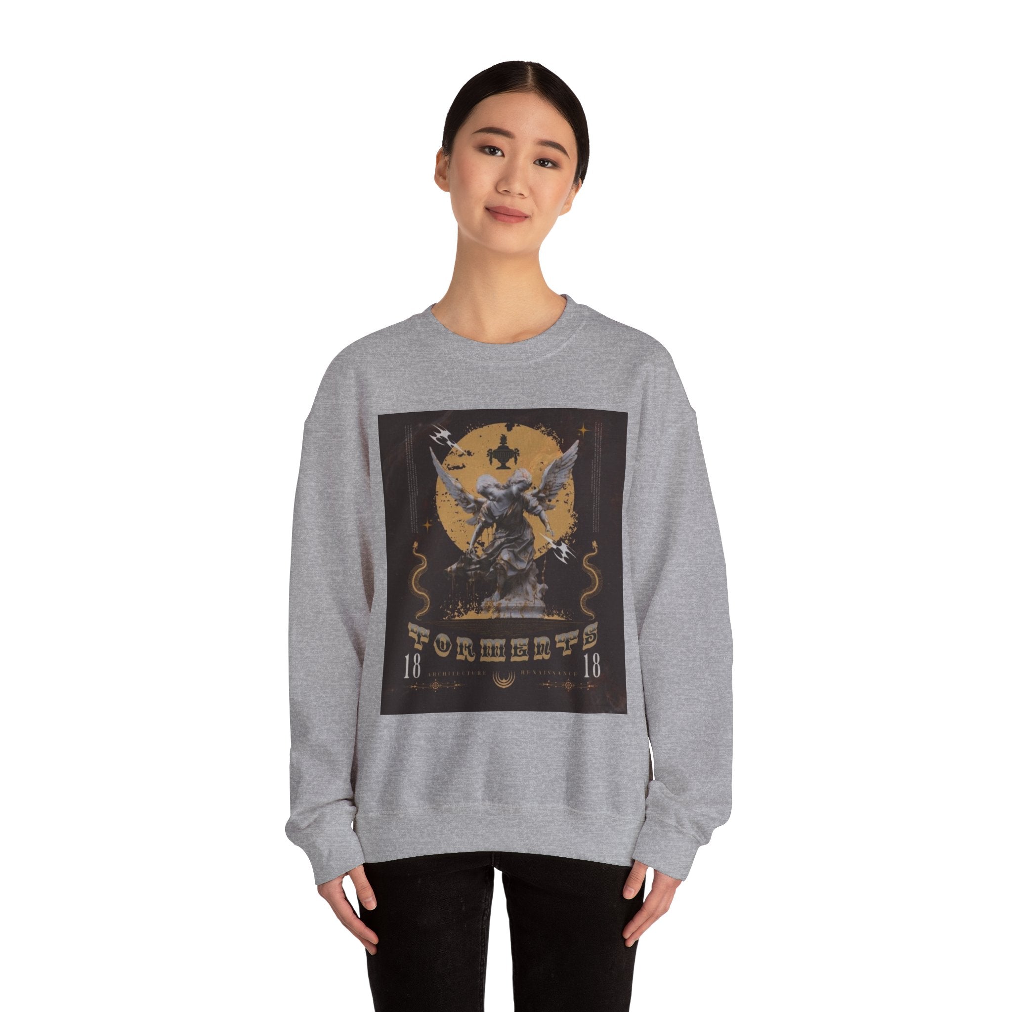 Crewneck Sweatshirt — Vintage Angel Graphic "Forgiven" Streetwear