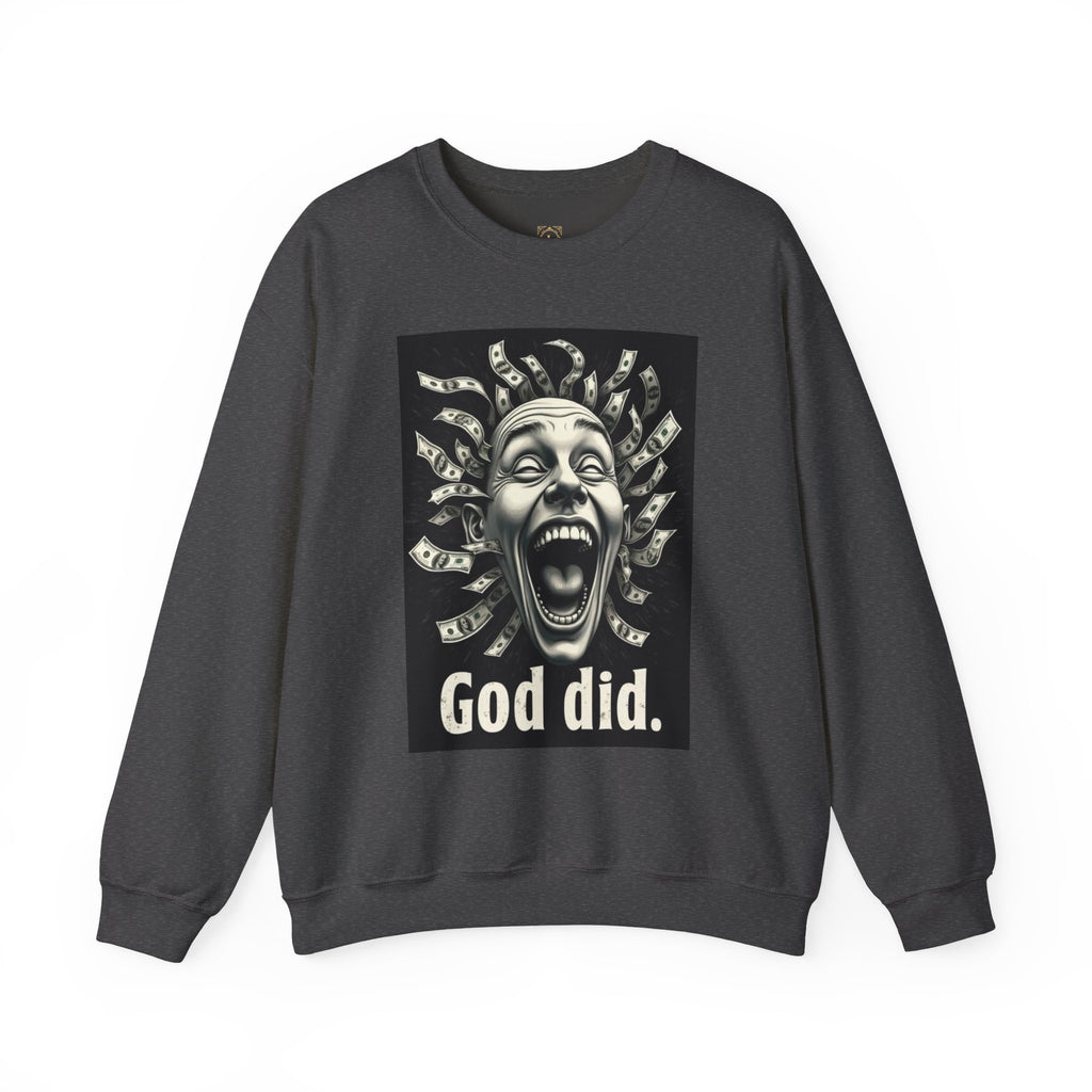 Sweatshirt — 'God Did.' Medusa Money Graphic Crewneck