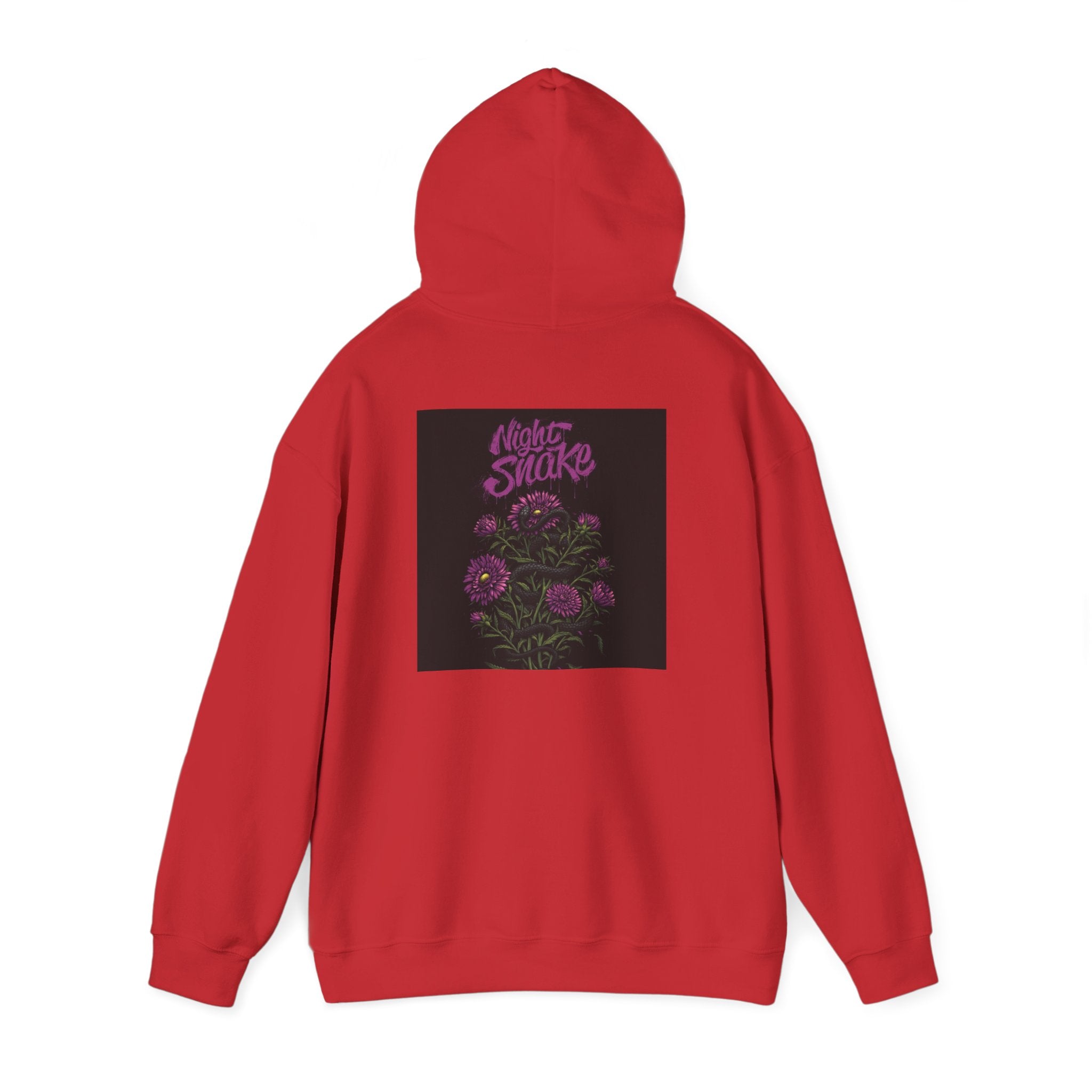 Floral Snake Hoodie — Dark Rose Garden Graphic Sweatshirt