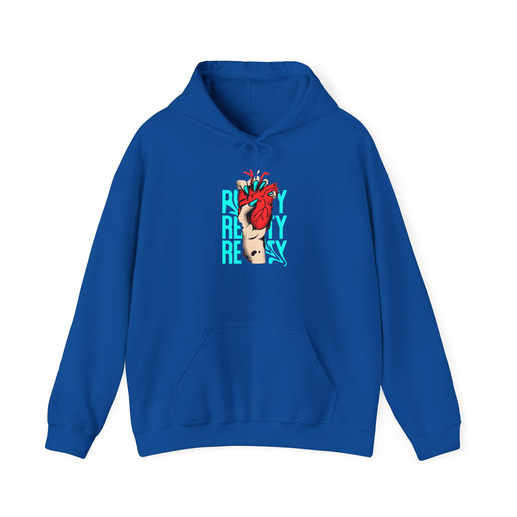 Heart in Hand Hoodie — 'Ready' Graphic Pullover