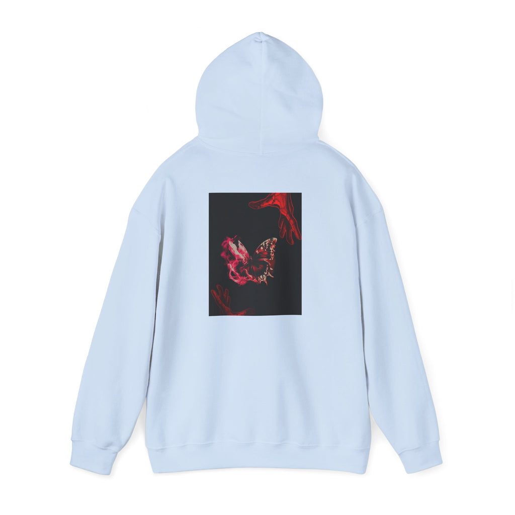Floral Smoke Hoodie — Dark Red Rose Graphic Hooded Sweatshirt
