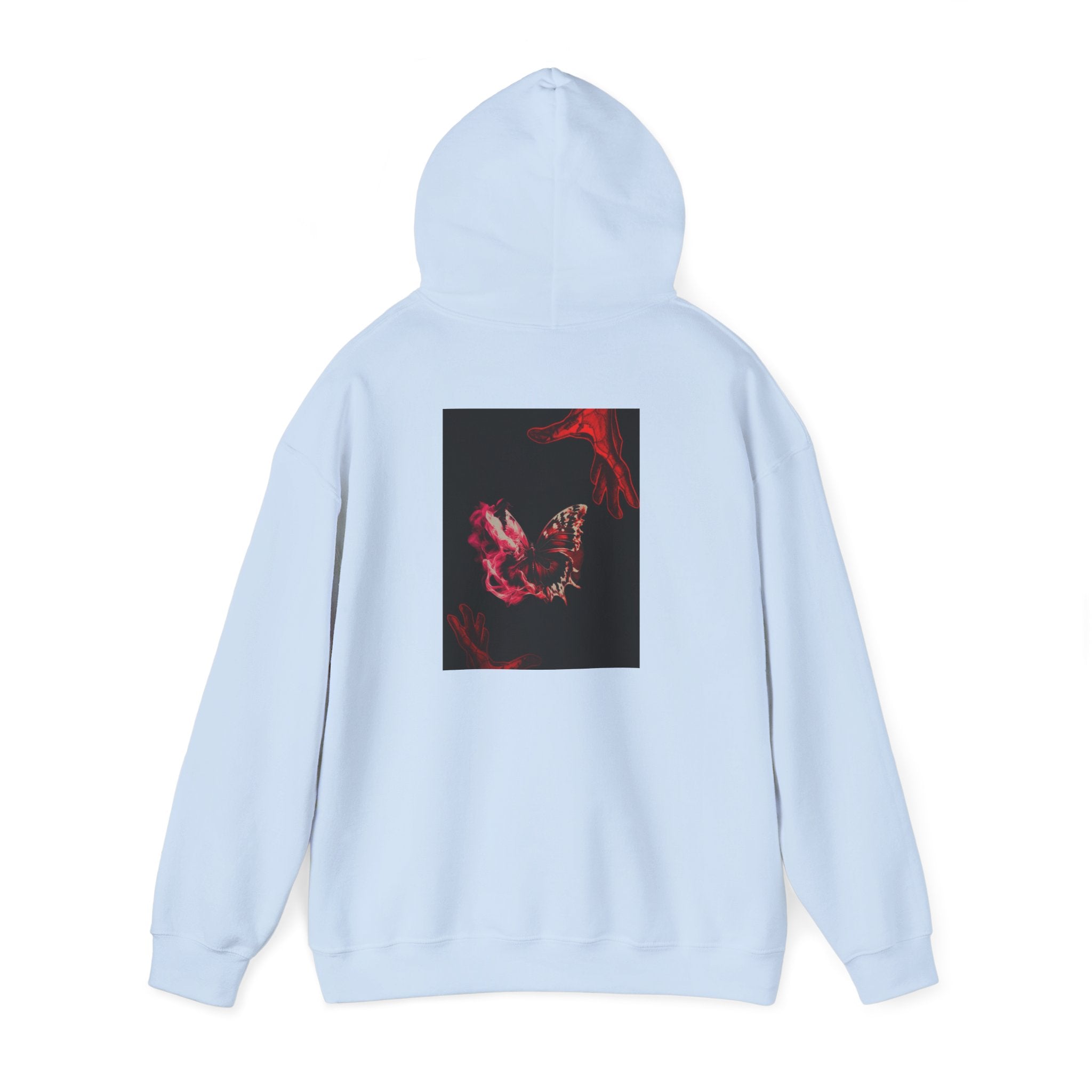 Floral Smoke Hoodie — Dark Red Rose Graphic Hooded Sweatshirt