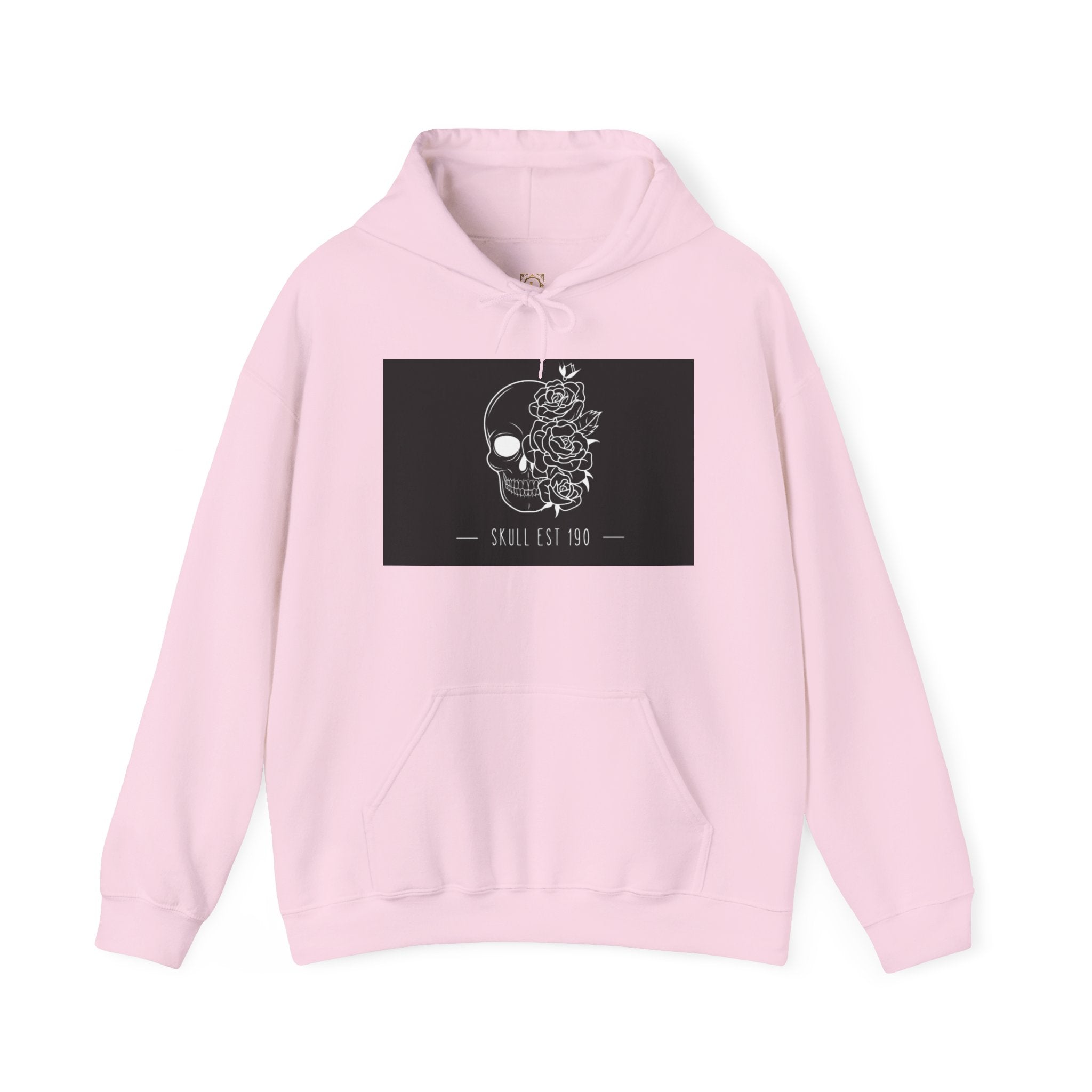Skull & Roses Hoodie — 'Skull Est 199' Gothic Graphic Pullover