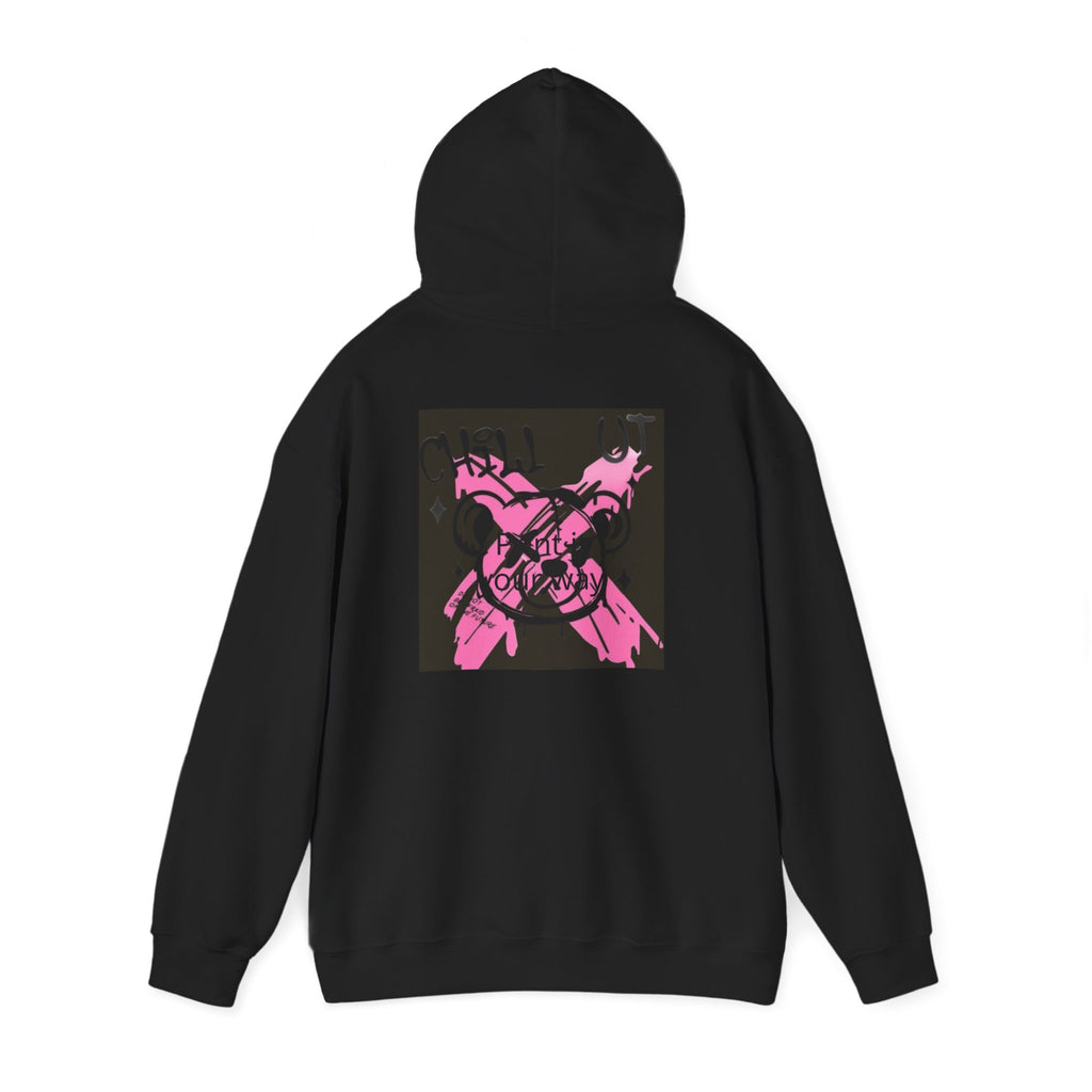 Crossed Guns Hoodie – Pink Retro Graphic Hooded Sweatshirt