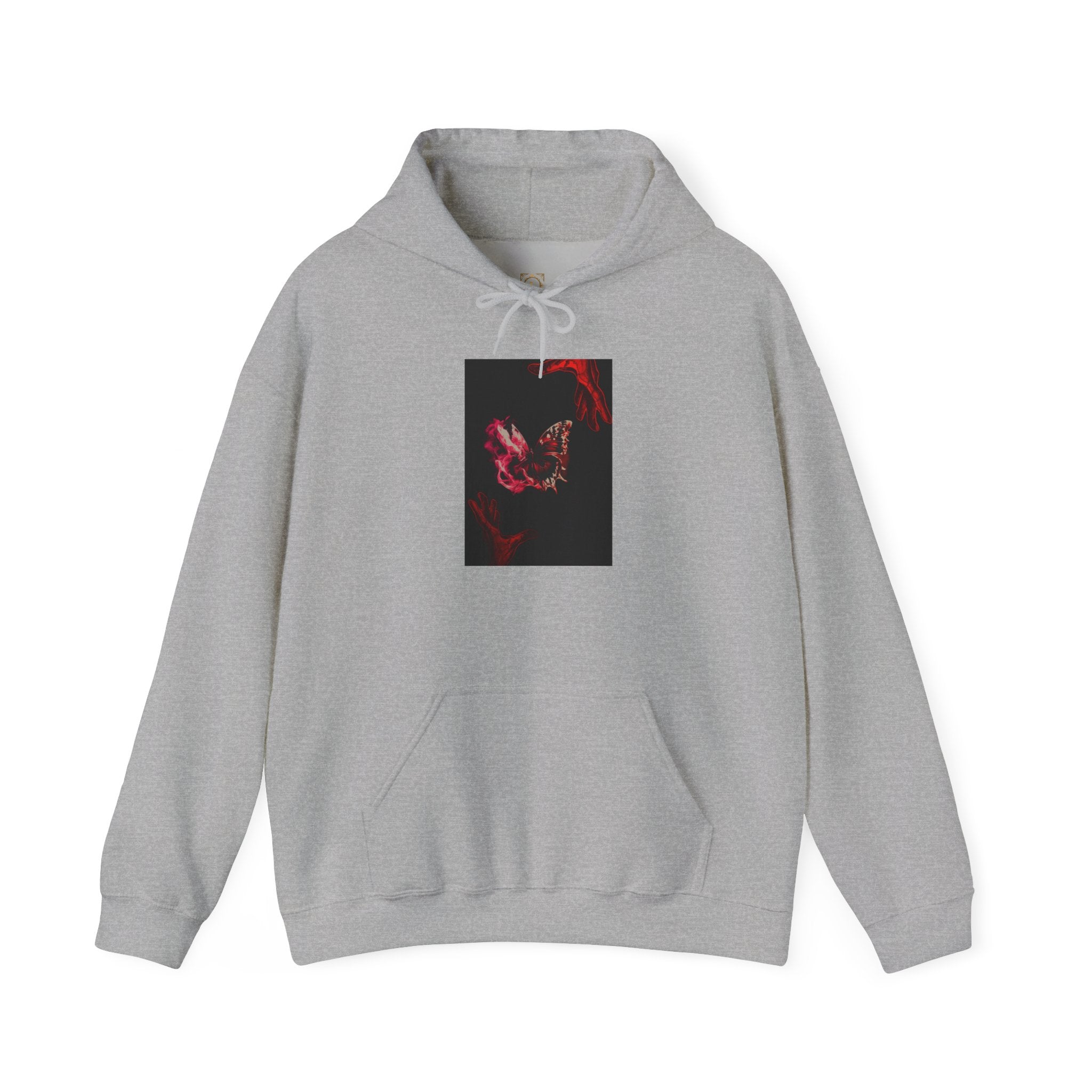 Floral Smoke Hoodie — Dark Red Rose Graphic Hooded Sweatshirt