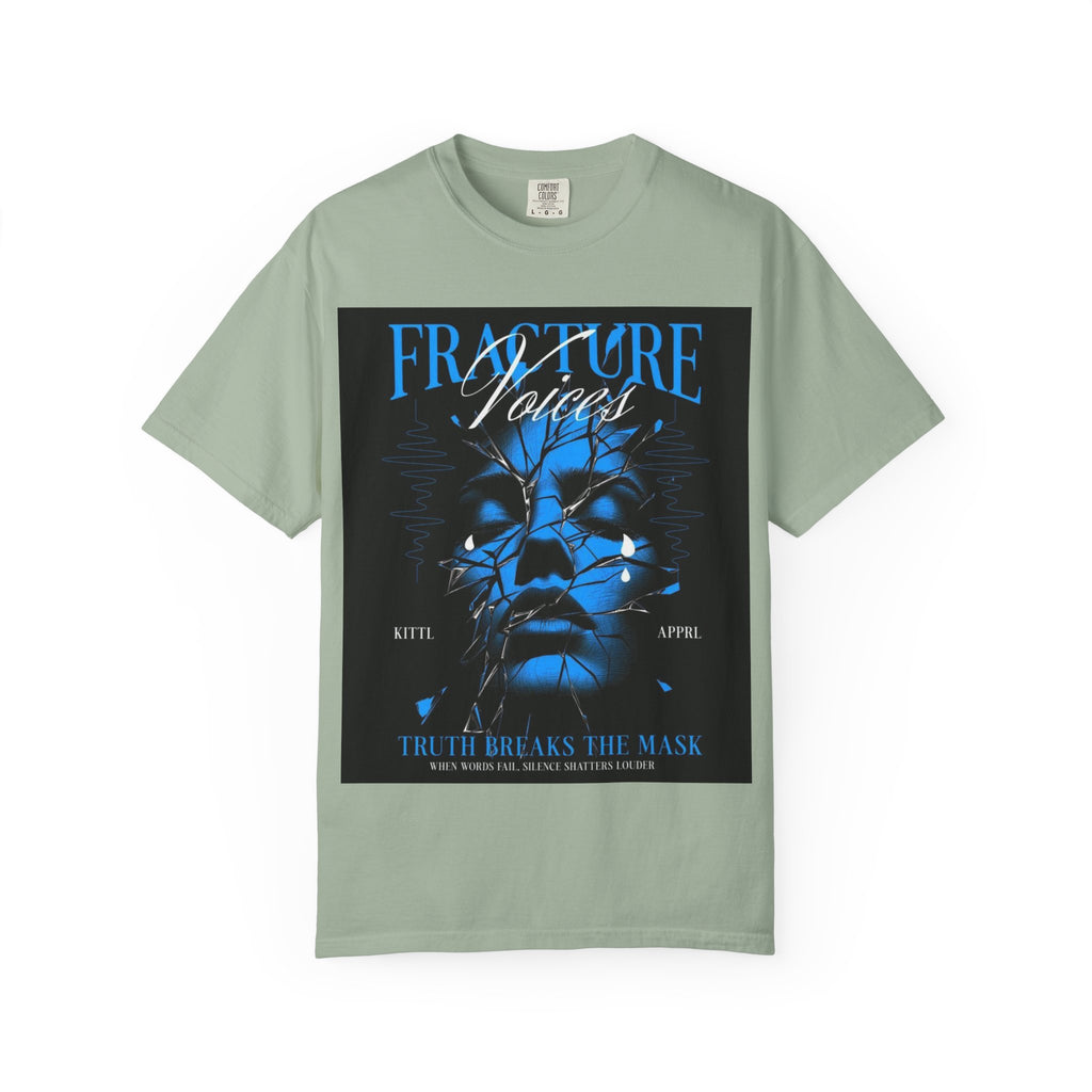 Graphic T-Shirt — "Fracture Voices" Blue Face Design (Back "Legaciess" Logo)