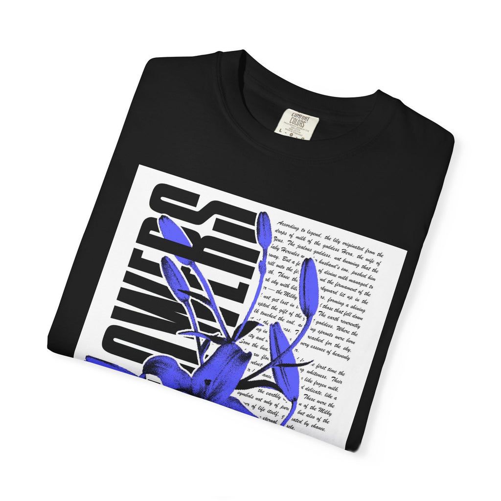 Floral Legacy Graphic T-Shirt — Bold Blue Orchid Design
