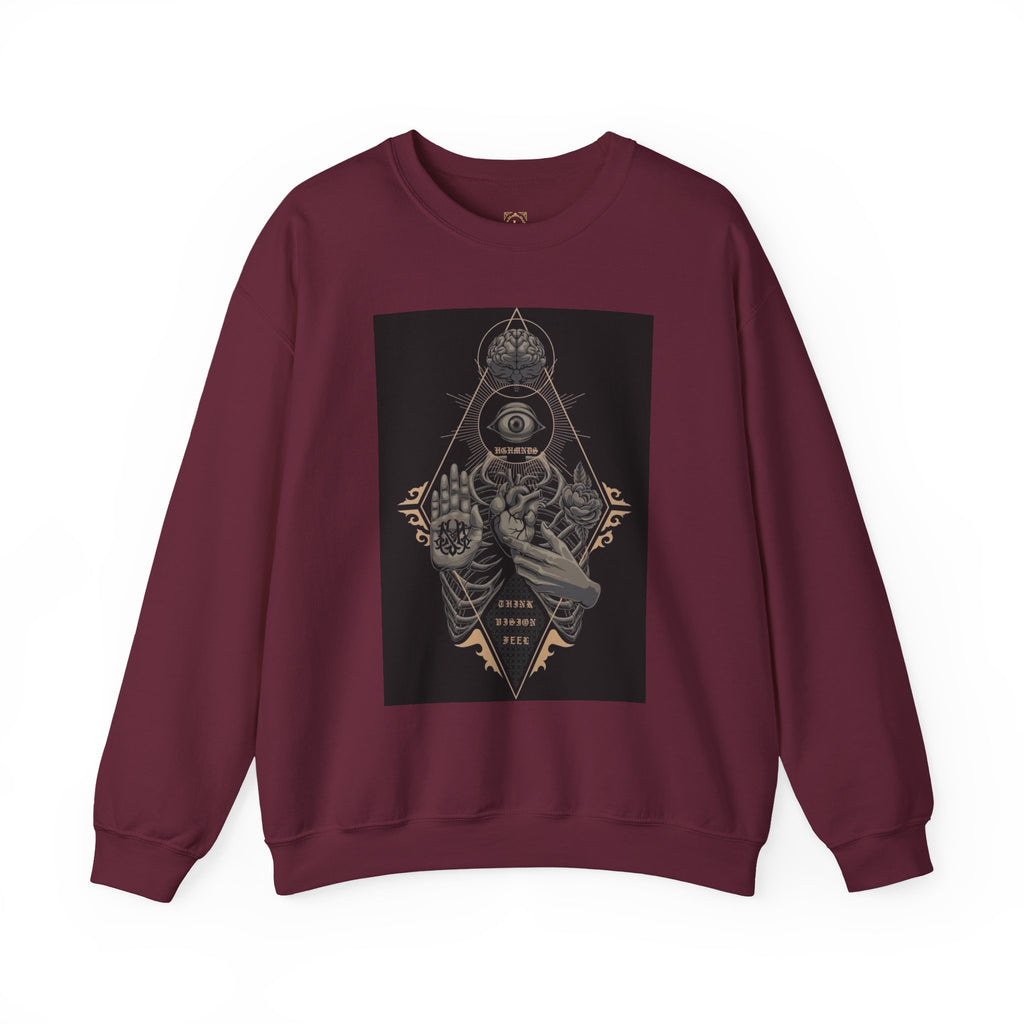 Crewneck Sweatshirt — Occult Skeleton Eye Graphic