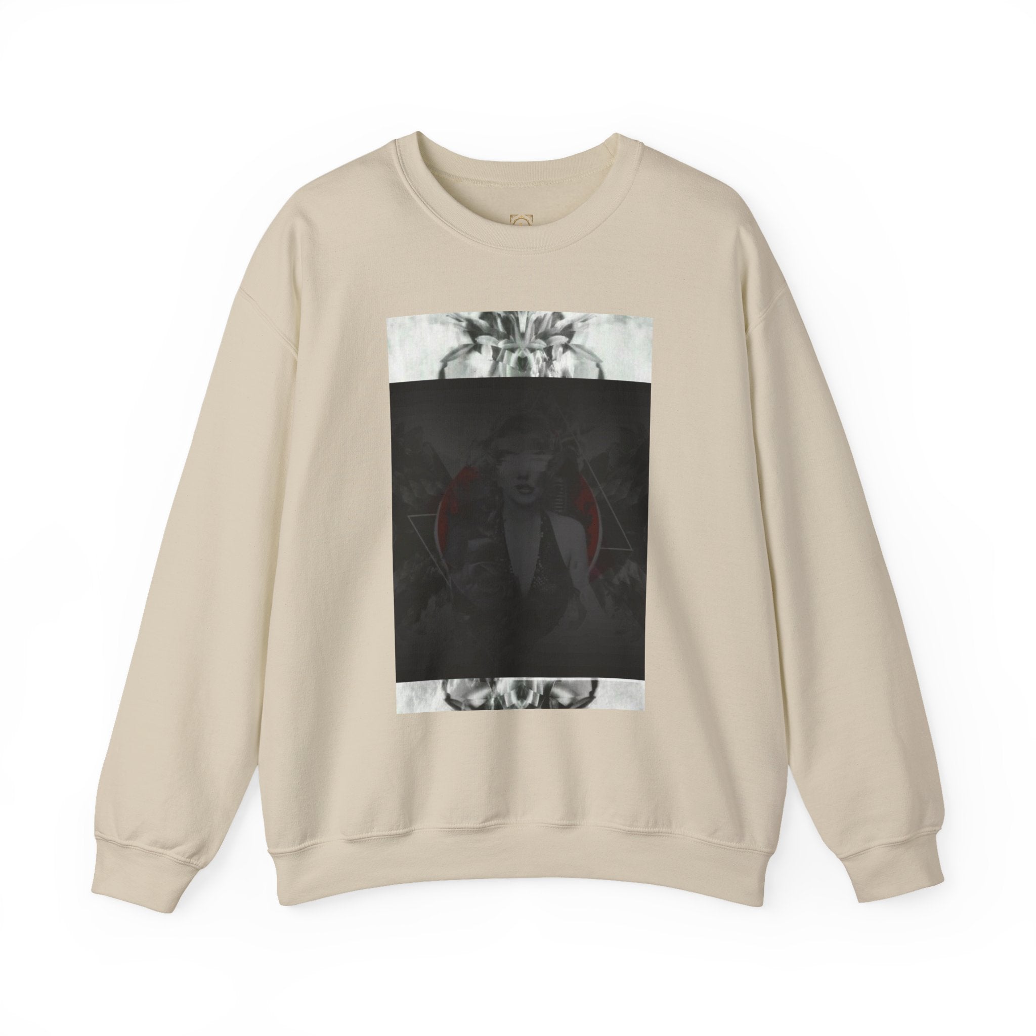 Crewneck Sweatshirt — Dark Abstract Chest Print with 'Legaciess' Gold Back Logo